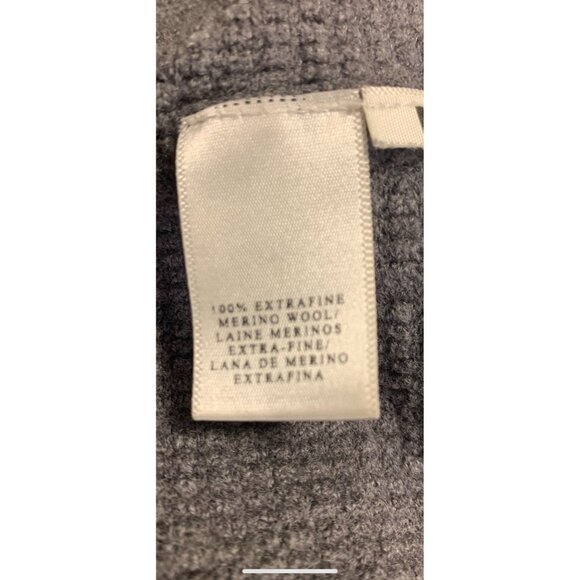 Gray Dolman Sleeve Extra Fine Merino Wool Open Front Cardigan Size M - Picture 7 of 8